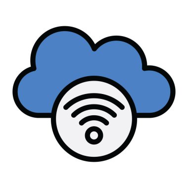 Bulut wifi simgesinin son moda vektör tasarımı