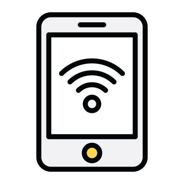Mobil kablosuz ağın vektör biçimi, akıllı telefon içinde sinyal verir 
