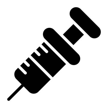 Plastik tıbbi şırınga simgesi düz stil 