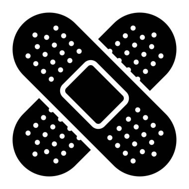 Düz dizaynlı ilk yardım bandajı simgesi   