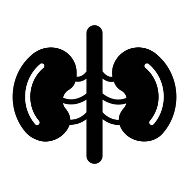 Düz dizaynlı insan böbrek sistemi organ simgesi, böbrek simgesi