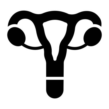 Düz dizaynlı rahim simgesi, içi boş bir kas organı vektörü 