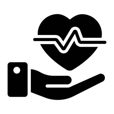 Düzenlenebilir düz bir kalp bakım ikonu 