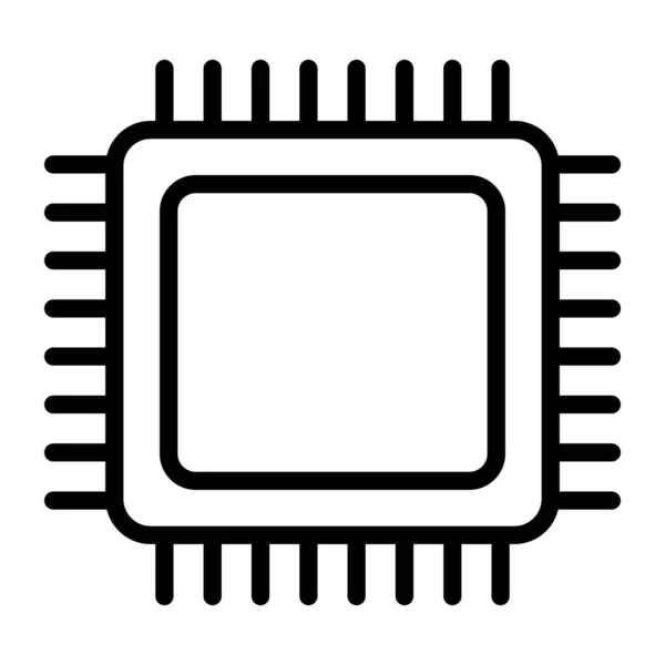 Ícone Chip Processador Design Vetor Plano Microchip — Vetor de Stock