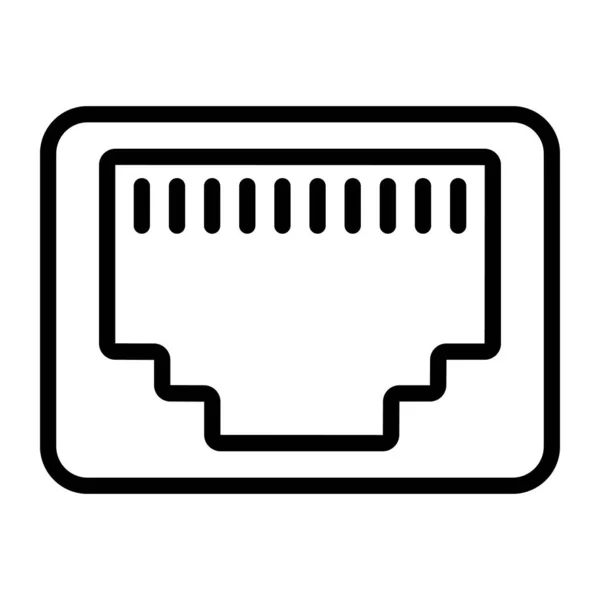 Moderne Stijl Icoon Van Ethernet Poort Bewerkbare Vector — Stockvector