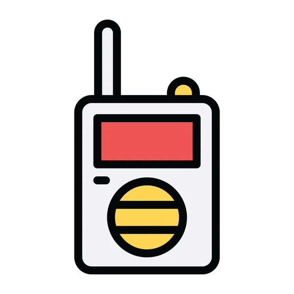 Móvil Vintage Con Botón Walkie Talkie Icono Diseño Plano — Vector de stock