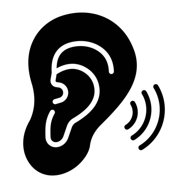 Modny Płaski Design Ikony Narządu Słuchu — Wektor stockowy