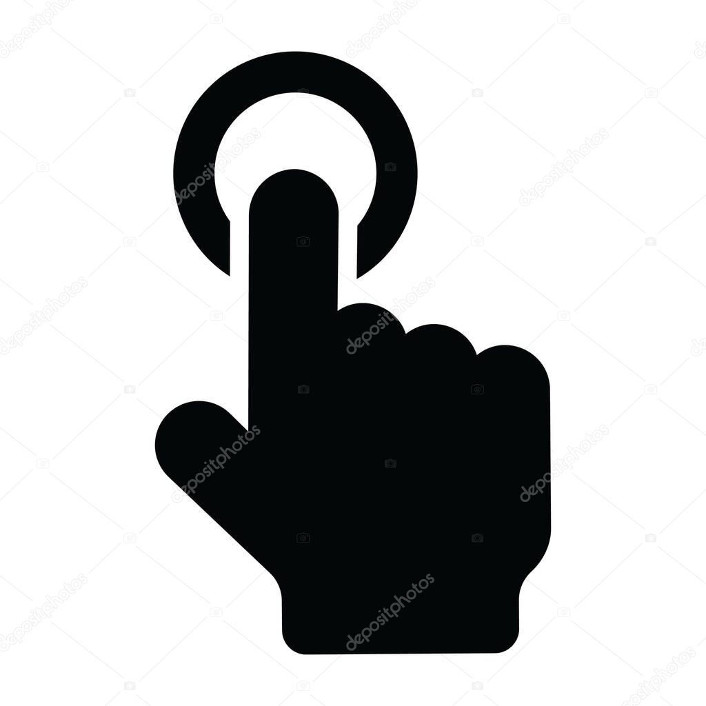 Modern technology icon of finger tap, interactive vector 