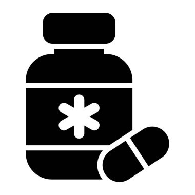 Düzenlenebilir düz biçimli hap kavanozu vektörü 