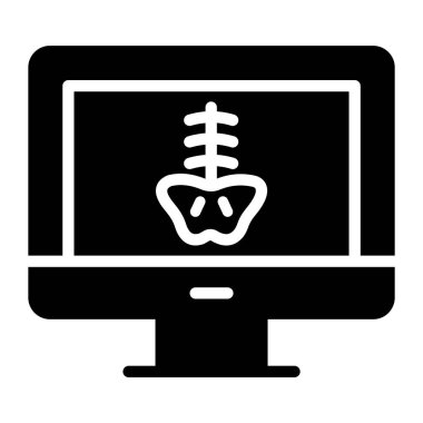 İçerideki kemik monitörü, çevrimiçi x ışını simgesi konsepti