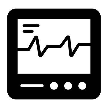 Elektrokardiyogram simgesinin düz tasarımı 