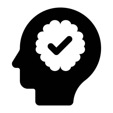 Sağlıklı beyin sinirsel yapısı, düz simge 