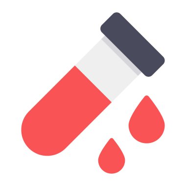 Kan testi simgesinin düz stil vektörü