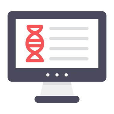 Çevrimiçi DNA simgesinin düz tasarımı