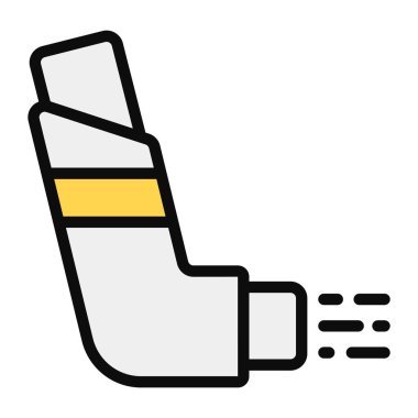 Düz dizayn edilmiş solunum simgesi, yapay solunum kaynağı 