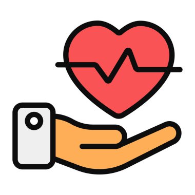 Düzenlenebilir düz bir kalp bakım ikonu 