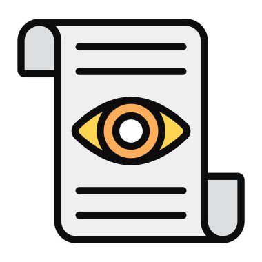 Göz raporlama simgesi konseptini gösteren katlanmış gözde