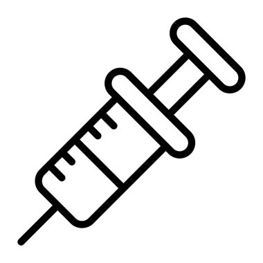 Plastik tıbbi şırınga simgesi düz stil 