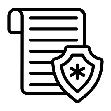 Düzenlenebilir düz vektör sağlık sigortası ikon biçimi 