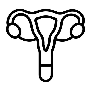 Düz dizaynlı rahim simgesi, içi boş bir kas organı vektörü 