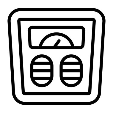 Ağırlık makinesi simgesi tasarımı, düz bir makinede ayak izi 