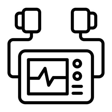 Kardiyogram simgesinin düz tasarımı, düzenlenebilir vektör  