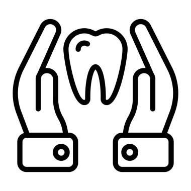 Diş sağlığı ikonu kavramını belirten diş