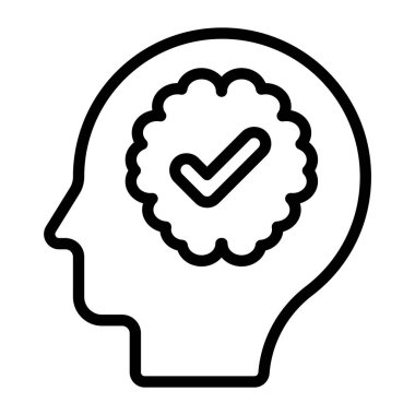 Sağlıklı beyin sinirsel yapısı, düz simge 