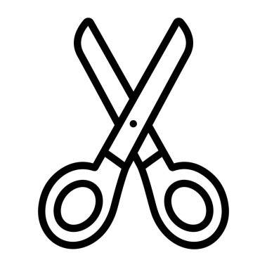 Düz vektör içinde makas simgesi, düzenlenebilir tasarım