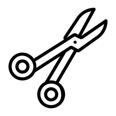 Düz vektör içinde makas simgesi, düzenlenebilir tasarım