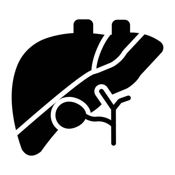Órgão Filtro Sangue Humano Ícone Fígado Estilo Plano — Vetor de Stock