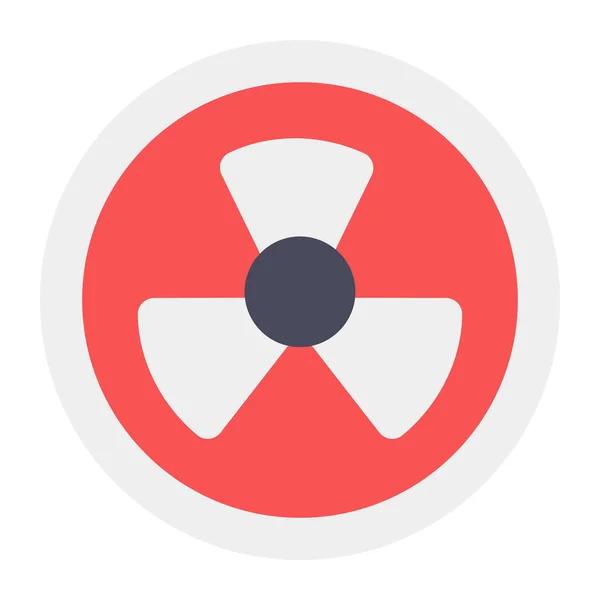 Een Chemisch Radioactief Symbool Pictogram Plat Ontwerp Stralingsvector — Stockvector