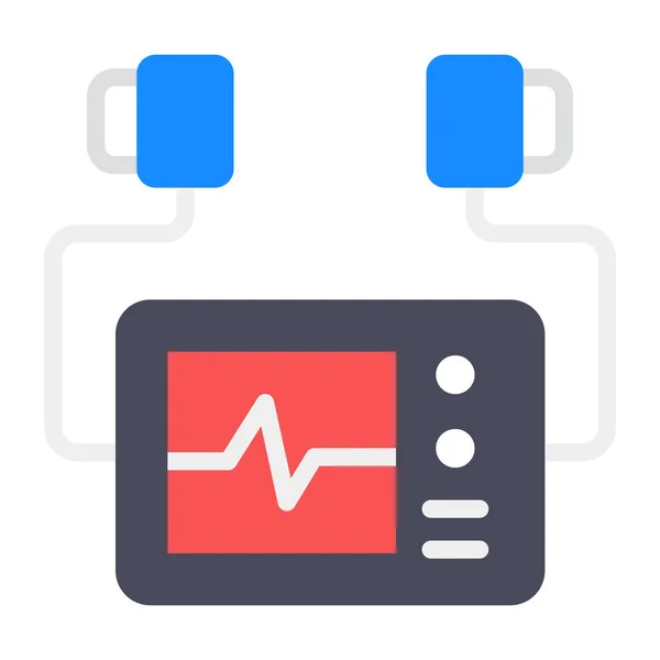 Flat Design Cardiogram Icon Editable Vector — Stock Vector