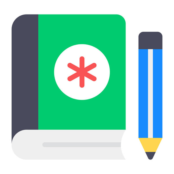 Открытая книга с медицинской вывеской, икона медицинской книги