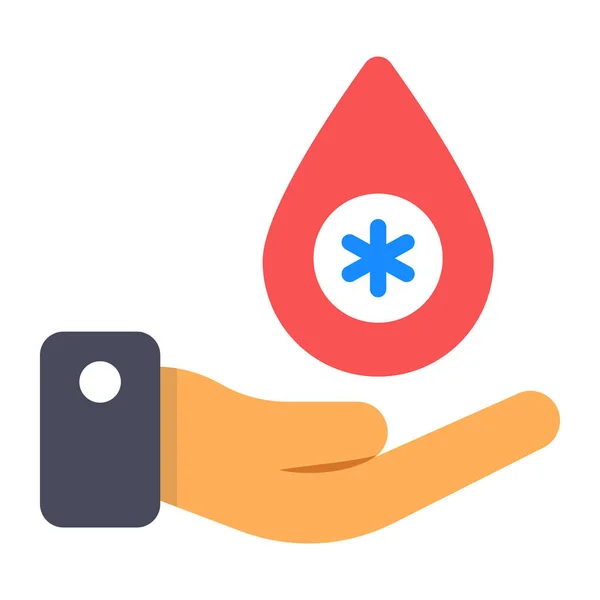 Ikon Datar Desain Donasi Darah Sumbangan Kesehatan Amal Sumbangan Bantuan - Stok Vektor