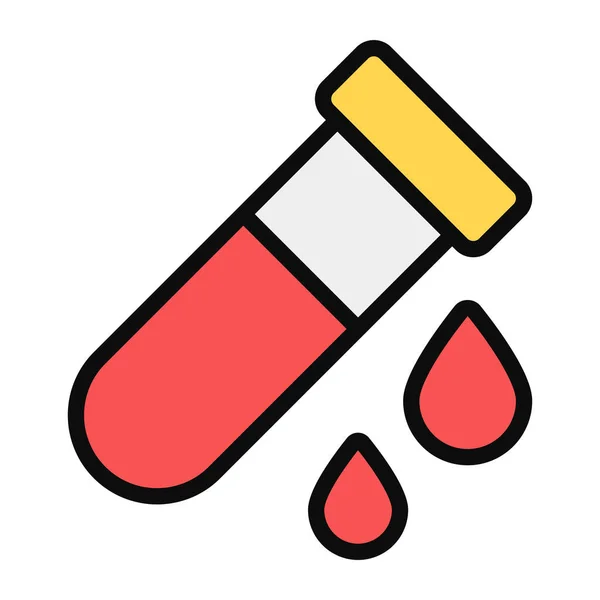 Rovný Styl Vektoru Krevní Test Ikony — Stockový vektor