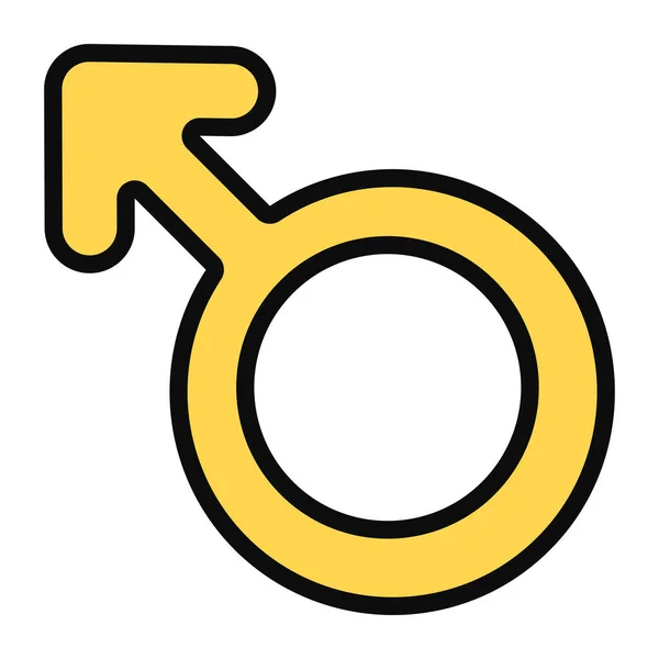 Гендер Чоловічий Символ Значок Плоскому Дизайні — стоковий вектор