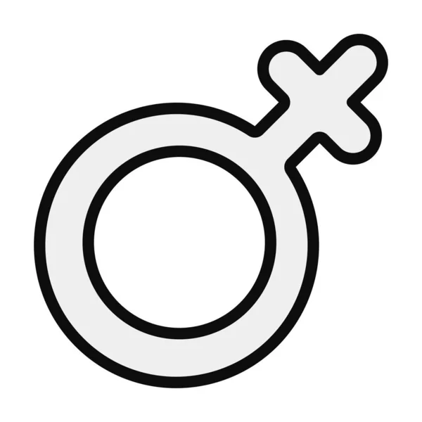 Sexo Ícone Símbolo Feminino Design Plano — Vetor de Stock