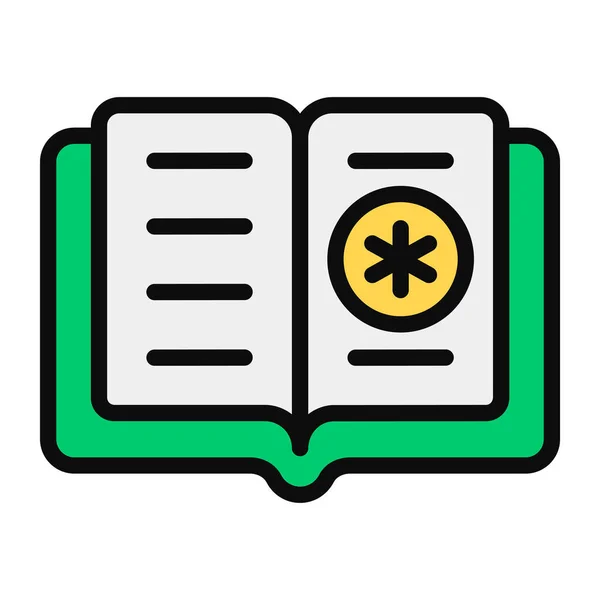 Libro Abierto Con Signo Médico Icono Del Libro Médico — Vector de stock