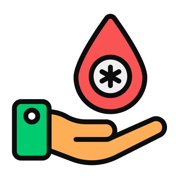 Design Icone Piatte Della Donazione Sangue — Vettoriale Stock