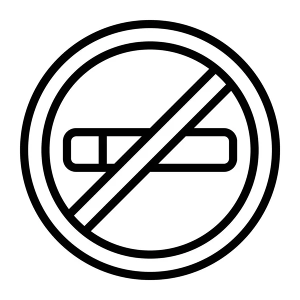 Dejar Fumar Vector Plano Cigarrillo Bajo Signo Prohibido — Vector de stock