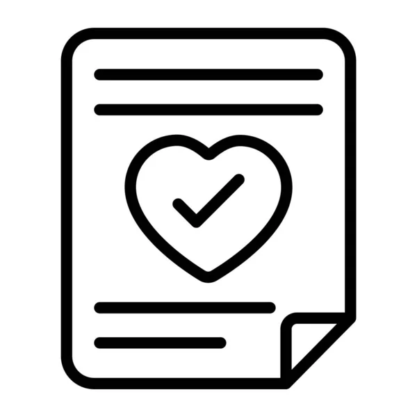 Heart Paper Showcasing Cardiology Report Icon - Stok Vektor