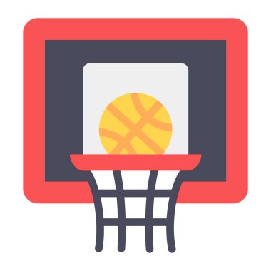 Basketbol potası düz dizayn, basketbol jantları vektörü 