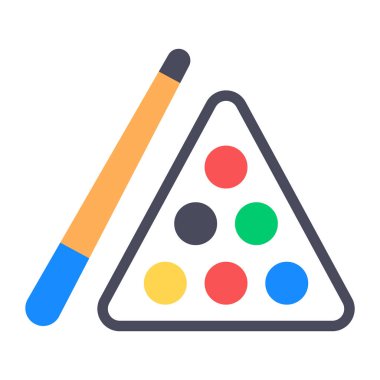 Düz dizaynlı simge, modern düz biçimli bilardo taşıyıcısı 