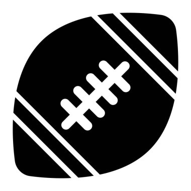 Amerikan futbol ikonu tasarımı, ragbi ekipmanlarının düzenlenebilir stil vektörü 