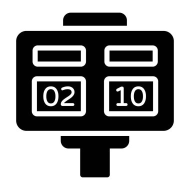 Skor tahtası simgesi, düz biçim vektörü 