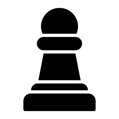 Satranç taşının düz vektör tasarımı, kale piyonu 
