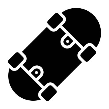 Düz simge ve kaykay vektöründe kar kayağı ekipmanı 