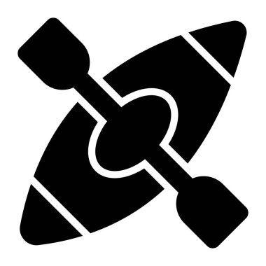 Kürekli tekne, kano botu modern düz stil. 