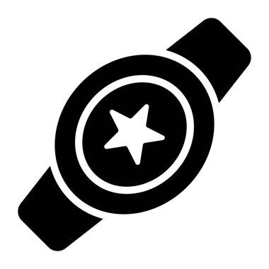 Güreş şampiyonluğu kemeri düz düzenlenebilir ikon